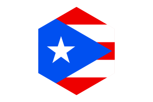 Puerto Rico Flag Hexagon Shape flag