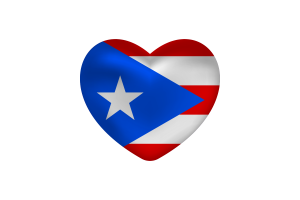 Love of Puerto Rico Heart Shape flag