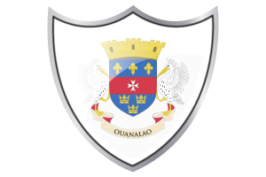 Shield with Flag of Saint Barthélemy flag