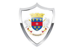 Saint Barthélemy Flag with Medieval Heater Shield flag