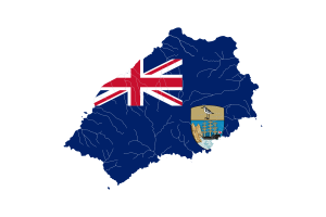 Saint Helena Map with Flag flag