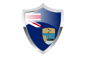 Saint Helena Flag with Medieval Heater Shield flag