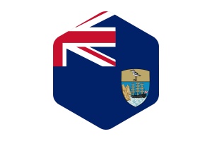 Saint Helena Flag Rounded Hexagon Shape flag