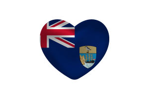 Love of Saint Helena Heart Shape flag