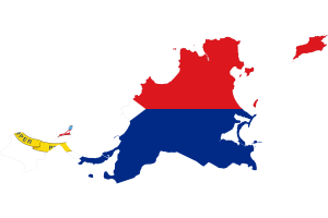 Saint Martin Map with Flag flag