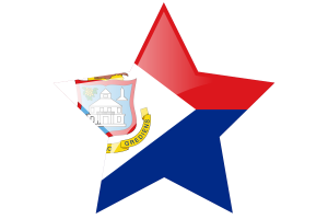 Saint Martin Flag Star Icon flag