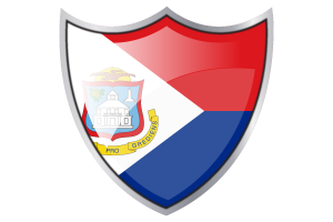 Shield with Flag of Saint Martin flag