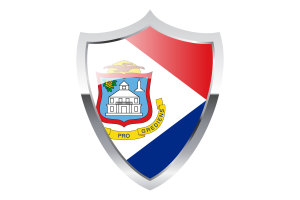 Saint Martin Flag with Medieval Heater Shield flag