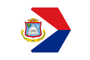 Saint Martin Flag Triangle Rounded Shape flag