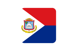 Saint Martin Flag Square Rounded Shape flag