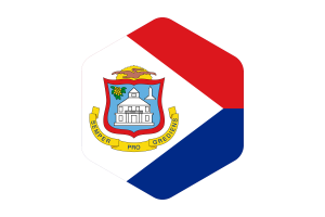 Saint Martin Flag Rounded Hexagon Shape flag