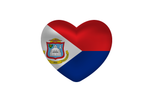 Love of Saint Martin Heart Shape flag