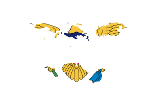 US Virgin Islands Map with Flag flag