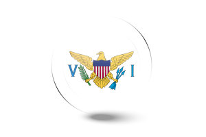 US Virgin Islands Flag Glossy Round Button flag
