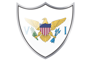 Shield with Flag of US Virgin Islands flag