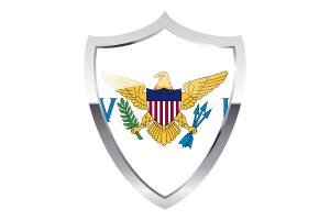 US Virgin Islands Flag with Medieval Heater Shield flag