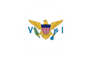 US Virgin Islands Flag Triangle Rounded Shape flag