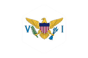 US Virgin Islands Flag Rounded Hexagon Shape flag