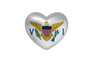 Love of US Virgin Islands Heart Shape flag