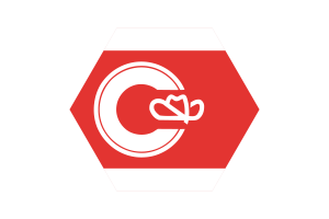 Calgary Flag Triangle Rounded Shape flag