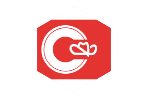 Calgary Flag Hexagon Shape flag