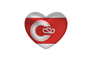 Love of Calgary Heart Shape flag