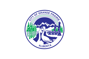 Emblem of Grande Prairie flag