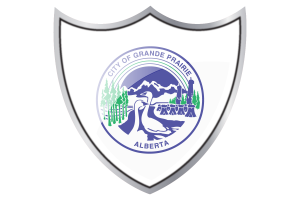 Shield with Flag of Grande Prairie flag