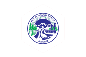 Grande Prairie Flag Rounded Hexagon Shape flag