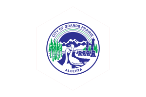 Grande Prairie Flag Hexagon Shape flag