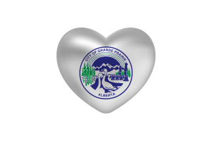 Love of Edmonton Heart Shape flag