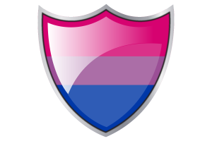 Shield with Flag of Bisexual flag