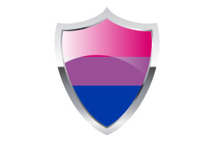 Bisexual Flag with Medieval Heater Shield flag