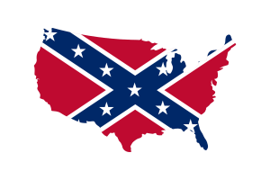 Confederate Map with Flag flag