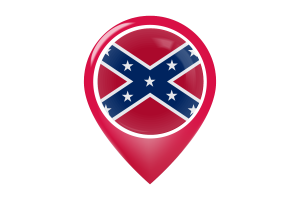Confederate Flag Map Pin Icon flag