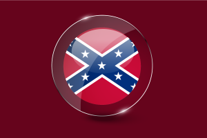 Confederate Flag Glossy Round Button flag