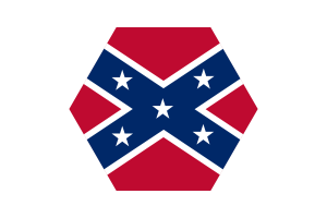Confederate Flag Triangle Rounded Shape flag