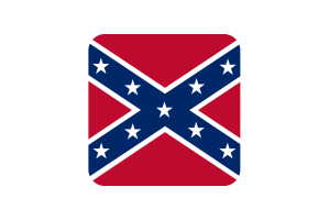 Confederate Flag Square Rounded Shape flag