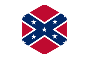Confederate Flag Rounded Hexagon Shape flag