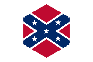 Confederate Flag Hexagon Shape flag