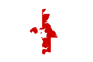 England Map with Flag flag
