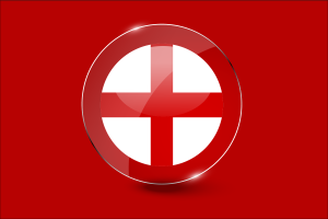 England Flag Glossy Round Button flag