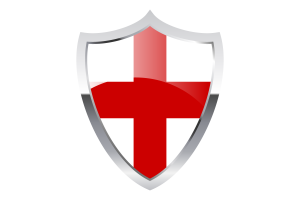 England Flag with Medieval Heater Shield flag