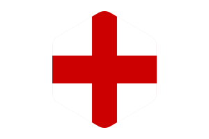 England Flag Rounded Hexagon Shape flag