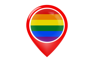 Gay pride Flag Map Pin Icon flag