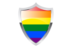 Gay pride Flag with Medieval Heater Shield flag
