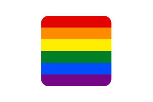 Gay pride Flag Square Rounded Shape flag