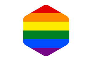 Gay pride Flag Rounded Hexagon Shape flag