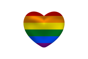 Love of Gay pride Heart Shape flag