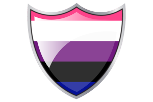 Shield with Flag of Genderfluid flag